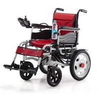 Electric Powered Wheelchair Folding Lightweight 34Kg,Strong and Durable for The Use,Motorized Wheelchairs Convenient for Home and Outdoor Use,Red