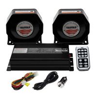YHAAVALE Car Police Siren 400W Signal Division PA System 940 Wireless Amplifier+2pcs Ultra Slim Metal Speaker Electronic Emergency Horn Sound System for Police Cars Fire Trucks