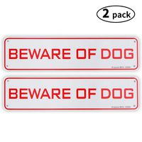 2 Pack Beware of Dog Sign, 12"x 3" - .040 Aluminum Sign Rust Free Aluminum-UV Protected and Weatherproof
