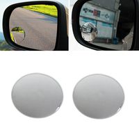 Kangnice 360° Frameless Wide Angle Round Convex Blind Spot Rearview Mirror Wide Angle Round Convex, Pack of 2