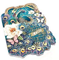 Punch Studio Peacock Die Cut Embellished Notepad with Scripture, 60094