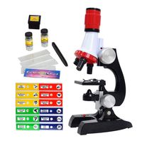 Little World Science Kits for Kids Beginner Microscope with LED 100X 400X and 1200X-Include Sample Prepared Slides 12pc- Educational Toy Birthday