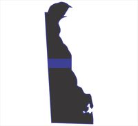 Delaware thin blue line 7x3.2 inches flag honoring our men & women of law enforcement and Fire Fighters USA america Flag symbol sticker decal die cut vinyl - Made and Shipped in USA