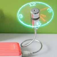 Anysecu LED USB Fan Clock with Real Time LED Light - Cool Gadget