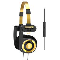 Koss Porta Pro Limited Edition Black Gold On-Ear Headphones, in-Line Microphone, Volume Control and Touch Remote Control, Includes Hard Carrying Case, Wired with 3.5mm Plug, Black and Gold