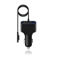 PoderCamino 120W Car Charger for Microsoft Surface Book 2 Surface Laptop Surface Pro 4/3 / 2 RT Surface Book Car Power Supply Adapter, Dual USB QC Fast Charging for Tablet or Smartphone -SCC120