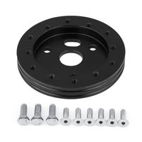 Keenso Steering Wheel Adapter Hub, Aluminum 0.5/1 Inch 6 Hole Car Steering Wheel Hub Adapter Boss Kit(0.5 inch-Black)