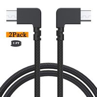 2 Pack Compatible 1FT 90 Degree Micro USB to Micro USB Tablet OTG Data Cable Right Angle Connector Cord DJI Spark, Mavic Pro, Platinum, Air, 2 Pro, Zoom Remote Controller Accessories (Micro USB)
