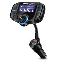 ONEVER (Upgraded Version) Bluetooth FM Transmitter, Wireless Radio Adapter Hands-Free Car Kit with 1.65 Inch Display, QC3.0 and Smart 2.4A Dual USB Ports, TF Card Mp3 Player, AUX Input/Output