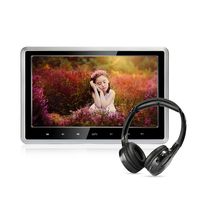 Car DVD Player with Wireless Headphones, 10.1 inch HD Headrest DVD Player Vehicle Rear Seat Entertainment System for Kids with HDMI SD USB Remote (CLZ102D-H)