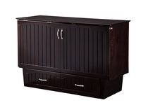 Atlantic Furniture Nantucket Murphy Bed Chest with Charging Station & Mattress, Queen, Espresso