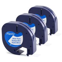 Compatible with DYMO LetraTag Refills 91331 Black on White Plastic Tape for Label Maker LetraTag Plus LT100H LT100T QX50 1/2-Inch x 13 Feet Pack of 3