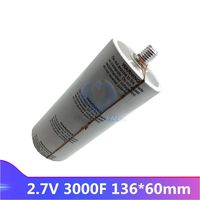 2.7V 3000F Super Farad Capacitor 13660mm 136x60 Ultracapacitor 3.038wh Low ESR High Frequency DIY Electronic 136x60mm 13660 mm
