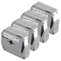 JARBO M231 Compatible Brother Label Tape MK231 M-K231 Black on White, 4 Packs, 0.47 Inch x 26.2 Feet (12mm x 8m), Used for Brother P-Touch Label Maker PT-65 PT-70 PT-70SR PT-70BM PT-90 PT-M95 Printer