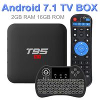 Android 7.1 TV Box, EVANPO 2GB/ 16GB Quad Core Processor Support 3D 4K H.265 Smart Boxes Android TV Player Set Top Box with Wireless Mini Keyboard (Backlit)
