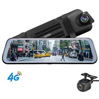 4G ADAS Car DVR Cameras 9.66" Full Streaming Media Rear View Mirror, Android WiFi Video Recorder Dual Lens FHD1080P Car GPS Navigation
