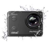 AKASO Brave 5 4K 20MP Waterproof Camera Touch Screen WiFi Action Camera 33 feet Waterproof Camera Without Case Underwater Camera with Helmet Accessories Kit (Manufacturer Refurbished)