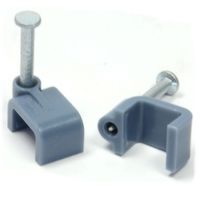 Grey 100 x 9mm Flat Cable Clips Secure Fastenings Cables