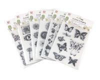 Honbay 6 Sheets Different Style Butterfly Flower Clear Stamps for Card Making Decoration and Scrapbooking