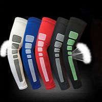 Honghong Men's Sports Fitness Compression Arm Sleeves,1PC size L (Black + Grey)