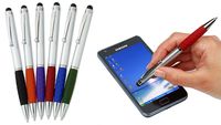 Stylus Pens -2 in1 Capactive Touch Screen with Ballpoint Writing Pen Sensitive Stylus Tip For Your iPad iPhone Samsung Galaxy & All Smart Devices -Silver Barrel - Assorted Colors Comfy Grips, 12 Pack
