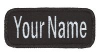 Name Patch Uniform Work Shirt Personalized Embroidered Charcoal/Charcoal Border.