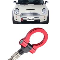 JGR Red Front Bumper Tow Hook Bolt on Aluminum Sport Racing Accessories Tow Eye Hook Hinge for Mini Cooper R50 R51 R52 R53 R55 R56 R57 R58 R59 1st Gen & 2ed Gen