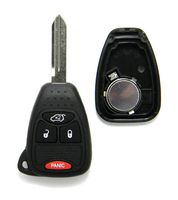Replacement Case Compatible With Chrysler Dodge & Jeep 4-Button Remote Head Key Fob (FCC ID: OHT692427AA)
