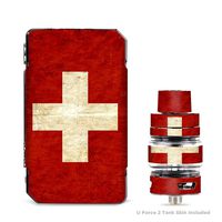 IT'S A SKIN Decal Vinyl Wrap for VooPoo Drag Mini & UForce T2 Tank Vape Sticker Sleeve/Flag Switzerland Grunge Distressed Country