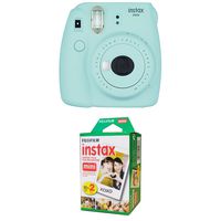 Fujifilm Instax Mini 9 Instant Camera - Ice Blue with Twin Pack