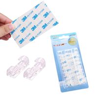 Cable Clips with Strong Self-Adhesive Pads - No Tools Required | Organize Cords and Wires for a Clean, Beautiful Home or Office | Set of 20 (Clear)
