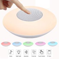 Wireless Lighting Bluetooth Speaker - Touch Control LED Bedside Table Lamp Dimmable Night Light Color Changing Handsfreee Portable Subwoofer Speakerphone AUX-in Supported(White)
