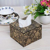 T-ZJHC Hotel Restaurant European Creative Small Napkin Tray Square Tray Paper Towel Box, Gold Plum