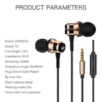 in-Ear Earbuds Earphones Headphones Balanced Bass Driven Headset Built-in Mic Noise Isolating Ergonomic Fit for for iPhone, iPod, iPad, MP3 Players, Samsung Galaxy, Nokia (Rose-Gold)