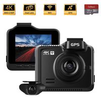 Dash Cam Front and Rear, OnReal M1-4K Dash Cam, 2160P+1080P Dual Lens Car Dashboard Camera DVR with WiFi GPS, 170° Wide Angle, Night Vision, Parking Monitor, Loop Recording, G-Sensor, WDR, 32GB Card