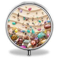 Pill Box, Sand Beach Portable 3 Slots Pill Medicine Organizer Case