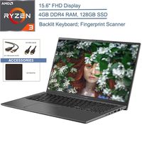 2020 ASUS VivoBook 15 15.6" FHD Laptop Computer, AMD Ryzen 3 3200U (Beats i5-7200U) Up to 3.5GHz Processor, 4GB DDR4, 128GB SSD, AC WiFi, Windows 10 + EST Accessories