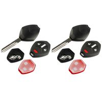 Key Fob Keyless Entry Uncut Remote Shell Case & Pad fits Mitsubishi 2006-2008 Endeavor, Set of 2
