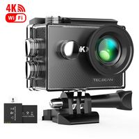 TEC.BEAN Action Camera 4K 16MP WiFi Underwater Camera Anti-Shake 170° Wide Angle Waterproof Camera with 2 Rechargeable Batteries and Mounting Accessories Kit