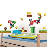 Super Mario Brothers Removable Wall Decals Stickers Kids Room Decoration Build a Scene Peel
