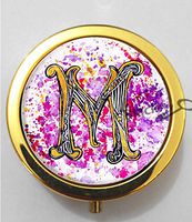 BlackKey Letter M 3-Compartment Decorative Pocket Gift Box Case Organizer for Pill, Color 2 -1391