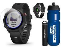 Garmin Forerunner 245 Music (Black) Running GPS Watch Runners Bundle | +Garmin Water Bottle, HD Screen Protectors & PlayBetter Portable Charger | Music & Spotify, PulseOx 2019 010-02120-20