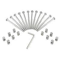 M6 Barrel Bolt Nuts Kit Including M6 x 4 inch Barrel Bolts, M6 x 0.49inch Barrel Nuts and 1 x Allen Key, 12 Set for Furniture, Cots, Beds, Crib and Chairs