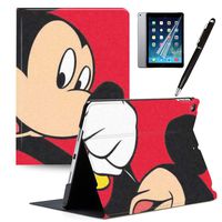 LJX iPad Mini 4 Case, Mickey and Minnie Cute Cover PU Leather Stand Protection Smart Auto Sleep/Wake Shell for iPad Mini 4 A1538 A1550#K