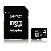 Silicon Power 4 GB microSDHC Class 4 Flash Memory Card with SD Adapter SP004GBSTH004V10-SP