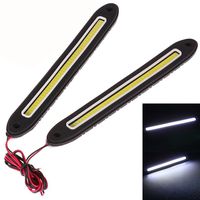Ecosin Fashion 2Pcs Car LED COB DRL Fog Lights Flexible Silicone IP67 Daytime Running Lights