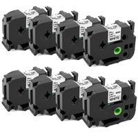 Airmall Compatible Label Tape Replacement for TZ TZe-251 24mm 1 Inch, 8 Pack, Black on White Laminated Label, Work with P-Touch PT-D600 PT-P700 PT-P750W 0.94 inch (24mm) X 26.2 feet (8m)