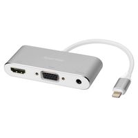 Spardar HDMI Adapter Converter Cable for iPad Pro Mini Digital AV Adapter to VGA iPhone X TV Connector Projector, Support the latest iOS (Silver)