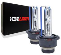 ICBEAMER 8000K D2S D2C D2R Xenon Factory HID Replacement Direct Plugin OEM Headlight Low Beam Color Light Blue Bulb