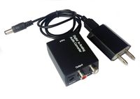 Digital Optic Coax and Optical Toslink to Analog Audio Converter Adapter (Includes Ac to Dc 5v Adapter Power Wall Charger) Black